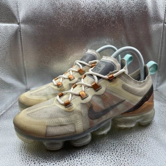 Size 8 Nike Air VaporMax‎ SE Low Top Womens White Brown Sneakers BV6483-002 - Picture 5 of 10